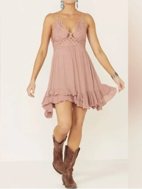 Free People adella Rose Babydoll Dress size M - Picture 3 of 9